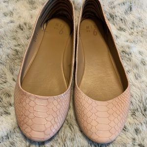 Pink Faux Crocodile Flat
